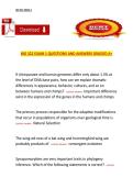 BIO 322&comma; Bundled Exam&comma; Complete Exam Questions and Answers Study Guide