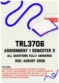 TRL3706 Assignment 1 Semester 2 MEMO &vert; Due August 2026