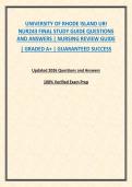 UNIVERSITY OF RHODE ISLAND URI NUR243 FINAL STUDY GUIDE QUESTIONS AND ANSWERS &vert; NURSING REVIEW GUIDE