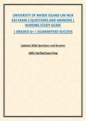 UNIVERSITY OF RHODE ISLAND URI NUR 243 EXAM 2 QUESTIONS AND ANSWERS &vert; NURSING STUDY GUIDE