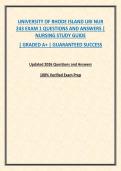UNIVERSITY OF RHODE ISLAND URI NUR 243 EXAM 1 QUESTIONS AND ANSWERS &vert; NURSING STUDY GUIDE