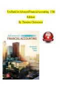 Test Bank For Advanced Financial Accounting 13th Edition By Theodore Christensen&vert;9781260772135&vert; All Chapters 1-20&vert; LATEST