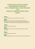 Felipe Barbosa Shadow Health&NewLine;Integumentary Treatment&NewLine;PLAN Comprehensive Exam Questions&NewLine;and&NewLine;Answers Verified Solutions Latest&NewLine;Update
