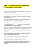 NBE Science Practice Test Questions and Answers 100&percnt; Solved