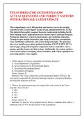 TEXAS IRRIGATOR LICENSE EXAM 300 &NewLine;ACTUAL QUESTIONS AND CORRECT ANSWERS &NewLine;WITH RATIONALE LATEST UPDATE 