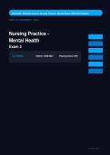  NSG 3450 Nursing Practice Mental Health Exam 2 Actual 2026&sol;2027 &ndash; 100&percnt; Verified &vert; Detailed Rationales &ndash; Pass Guaranteed &ndash; A&plus; Graded