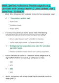 NEHA Certified Professional Food Manager &lpar;CPFM&rpar; Exam Questions & Answers 2026 &vert; Latest Study Guide &vert; Complete Food Safety Certification Exam Prep