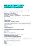 NBE SCIENCE &lpar;FSE 217-0901&rpar; QUESTIONS AND ANSWERS