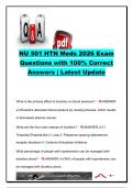 NU 501 HTN Medications Exam 2026 &vert; 100&plus; Exam Questions & Verified Answers &vert; Hypertension Pharmacology&comma; Diuretics&comma; ACE Inhibitors&comma; ARBs&comma; Beta Blockers & Calcium Channel Blockers