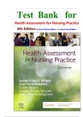 TEST BANK FOR Health Assessment for Nursing Practice 8th Edition by Susan Fickertt Wilson PhD RN &lpar;Author&rpar;&comma; Jean Foret Giddens PhD RN FAAN ANEF &lpar;Author&rpar; ISBN978-0443124433 COMPLETE GUIDE WITH RATIONALES 100&percnt; VERIFIED A&plus; GRADE ASSURED&excl;&excl;&excl;&excl;NEW LATEST UPDATE&excl;&excl;