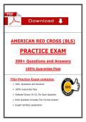 American Red Cross BLS Exam Guide &vert; Complete Verified Solutions & Study Pack PDF