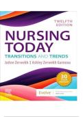 Test Bank For Nursing Today&colon; Transition And Trends&comma; 12th Edition By Joann Zerwekh&vert; All Chapters &vert; Questions & 100&percnt; Verified Answers And Rationales &vert; Graded A&plus;