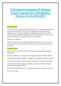 UNE General Chemistry II Midterm &NewLine;Exam Comprehensive 400-Question &NewLine;Practice Test for 2026&sol;2027 