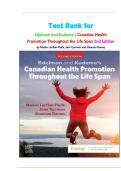 Test Bank for Edelman and Kudzma's Canadian Health Promotion Throughout the Life Span 2nd Edition by Marian Luctkar-Flude&comma; Jane Tyerman and Shannon Dames isbn-9780443125218 Complete Guide Graded A&plus;