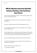 HESI A2 Anatomy and Physiology Questions and Verified Answers 2025&ndash;2026 &vert; Admission Assessment Exam Review