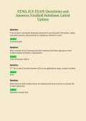 FEMA ICS EXAM Questions and Answers Verified Solutions Latest Update 3&period;