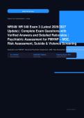 NR 548 Psychiatric Assessment PMHNP Exam 3 Actual 2026&sol;2027 &ndash; Complete Exam-Style Questions &vert; Detailed Rationales &ndash; Pass Guaranteed &ndash; A&plus; Graded
