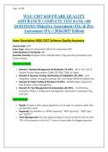 WGU C857 SOFTWARE QUALITY &NewLine;ASSURANCE COMPLETE TEST BANK &lpar;400 &NewLine;QUESTIONS&rpar; Objective Assessment &lpar;OA&rpar; & Pre&NewLine;Assessment &lpar;PA&rpar; &vert; 2026&sol;2027 Edition 