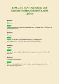 FEMA ICS EXAM Questions and Answers Verified Solutions Latest Update 8
