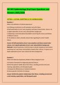 NR-503 Epidemiology final Exam Questions and &NewLine;Answers 2025&sol;2026 