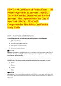 FDNY S-93 Certificate of Fitness Exam &ndash; 100 &NewLine;Practice Questions & Answers &lpar;2026&sol;2027&rpar; &NewLine;Test with Certified Questions and Revised &NewLine;Answers &vert; Fire Department of the City of &NewLine;New York &lpar;FDNY&rpar; &vert; 2026&sol;2027 &vert; &NewLine;Comprehensive Fire Safety Certification &NewLine;Study