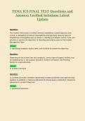 FEMA ICS FINAL TEST Questions and Answers Verified Solutions Latest Update&period;