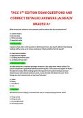 TNCC 9TH EDITION EXAM QUESTIONS AND &NewLine;CORRECT DETAILED ANSWERS &vert;ALREADY &NewLine;GRADED A&plus;
