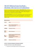 NR 547 Midterm Exam Test Bank &ndash;  &NewLine;Questions with Answers & Explanations