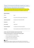 Texas Commercial Vehicle Inspector Exam &ndash; &NewLine;100 Practice Questions & Answers &NewLine;Welcome to the Texas Commercial Vehicle Inspector Exam Complete Practice Test&excl; Based on official &NewLine;Texas Department of Public Safety &lpar;TxDPS&rpar; requirements and Federal Motor Carr