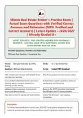 Illinois Real Estate Broker's Practice Exam 2026&sol;2027 - 300 Questions with Verified Answers & Detailed Rationales &vert; Latest Edition