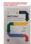 Solution Manual for Matching Supply with Demand An&NewLine;Introduction to Operations Management&comma; 5th Edition&NewLine;by Cachon &ndash; ISBN-13 978-1266156649 -  All Chapters &lpar; 2-19 &rpar;Latest