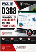 WGU D388 &ndash; Fundamentals of Spreadsheets and Data Presentations &vert; Actual study Questions and Answers &plus; Expert Rationales &vert; 2026 Updates &vert; 100&percnt; correct