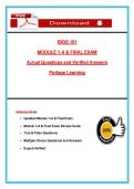BIOD 101 Module 1&ndash;6 & Final Exam &lpar;Latest 2026&sol;2027 Update&rpar; Portage Learning&comma; Actual Questions & Answers &plus; Review Guide