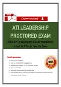 ATI Leadership Proctored Exam &ndash; 2026&sol;2027 NGN Style &lpar;PDF&rpar; &vert; 70 Verified Qs & Rationales