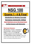 NSG 100 Exams 1&ndash;4 & Final &ndash; Nursing Concept &lpar;Latest 2026&sol;2027 Update&rpar; Actual Questions & Answers &ndash; Germanna College