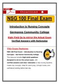 NSG 100 Final Exam &ndash; Nursing Concept &lpar;Latest 2026&sol;2027 Update&rpar; Actual Questions & Answers &ndash; Germanna College