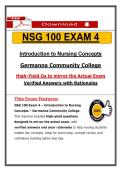 NSG 100 Exam 4 &ndash; Nursing Concept &lpar;Latest 2026&sol;2027 Update&rpar; Actual Questions & Answers &ndash; Germanna College