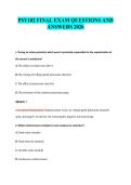 PSY102 FINAL EXAM QUESTIONS AND&NewLine;ANSWERS 2026