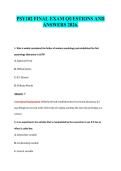 PSY102 FINAL EXAM QUESTIONS AND&NewLine;ANSWERS 2026&period;