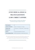 ATI RN MEDICAL SURGICAL PRACTICE QUESTIONS 2026&sol;2027 &vert; 85&plus; NGN-Style Q&A with Rationales &vert; Pass Guaranteed - A&plus; Graded&NewLine;&NewLine;