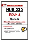 NUR 230 Exam 4 &ndash; Galen OB&sol;Peds &lpar;2026&rpar; Actual Questions & Correct Answers &vert; Guarantee Pass
