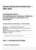 Samenvatting Informatiekunde HBO UITGEBREID 2026 &plus; 25 Oefenvragen - Informatiesystemen ERP Databases SQL NoSQL Scrum UX BPMN BI Data Science AI Security ITIL 