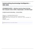 Samenvatting Kunstmatige Intelligentie HBO UITGEBREID 2026 &plus; 25 Oefenvragen - Machine Learning Deep Learning CNN Transformer NLP LLM Computer Vision GAN Ethiek EU AI Act MLOps 