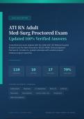 ATI RN ADULT MED-SURG PROCTORED EXAM 2026&sol;2027 &vert; NGN Clinical Judgment Framework &vert; 100&percnt; Verified Answers with A&plus; Rationales &vert; Pass Guaranteed - A&plus; Graded&NewLine;&NewLine;