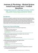 Anatomy & Physiology &ndash; Skeletal System Actual Exam &ndash; Undergraduate Anatomy & Physiology Curriculum &ndash; 2026&sol;2027 Academic Year &ndash; Verified Questions and Answers for Health Science and Pre-Professional Students