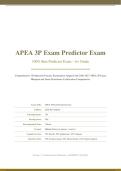 APEA 3P PREDICTOR EXAM 2026&sol;2027 &vert; Pathophysiology&comma; Pharmacology&comma; Physical Assessment &vert; 150 Practice Q&A &vert; Pass Guaranteed - A&plus; Graded&NewLine;&NewLine;