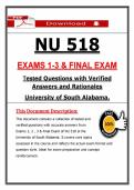 NU 518 Exams 1&ndash;3 & Final Exam &ndash; Advanced Nursing Practice &lpar;Latest 2026&sol;2027 Update&rpar; Questions & Answers &ndash; University of South Alabama