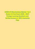 CHEM 210 BIOCHEMISTRY MODULES 1&ndash;8 EXAM 2026&sol;2027 &vert; REAL EXAM QUESTIONS WITH VERIFIED CORRECT SOLUTIONS &vert;&vert;100&percnt; GUARANTEED PASS&excl;&excl; &vert;&vert; LATEST VERSION &vert;&vert; GRADE A&plus; &NewLine;