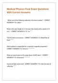 Medical Physics Final Exam Questions With Correct Answers