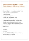 Medical Physics ABR Part 1 Clinical Exam Questions With Correct Answers